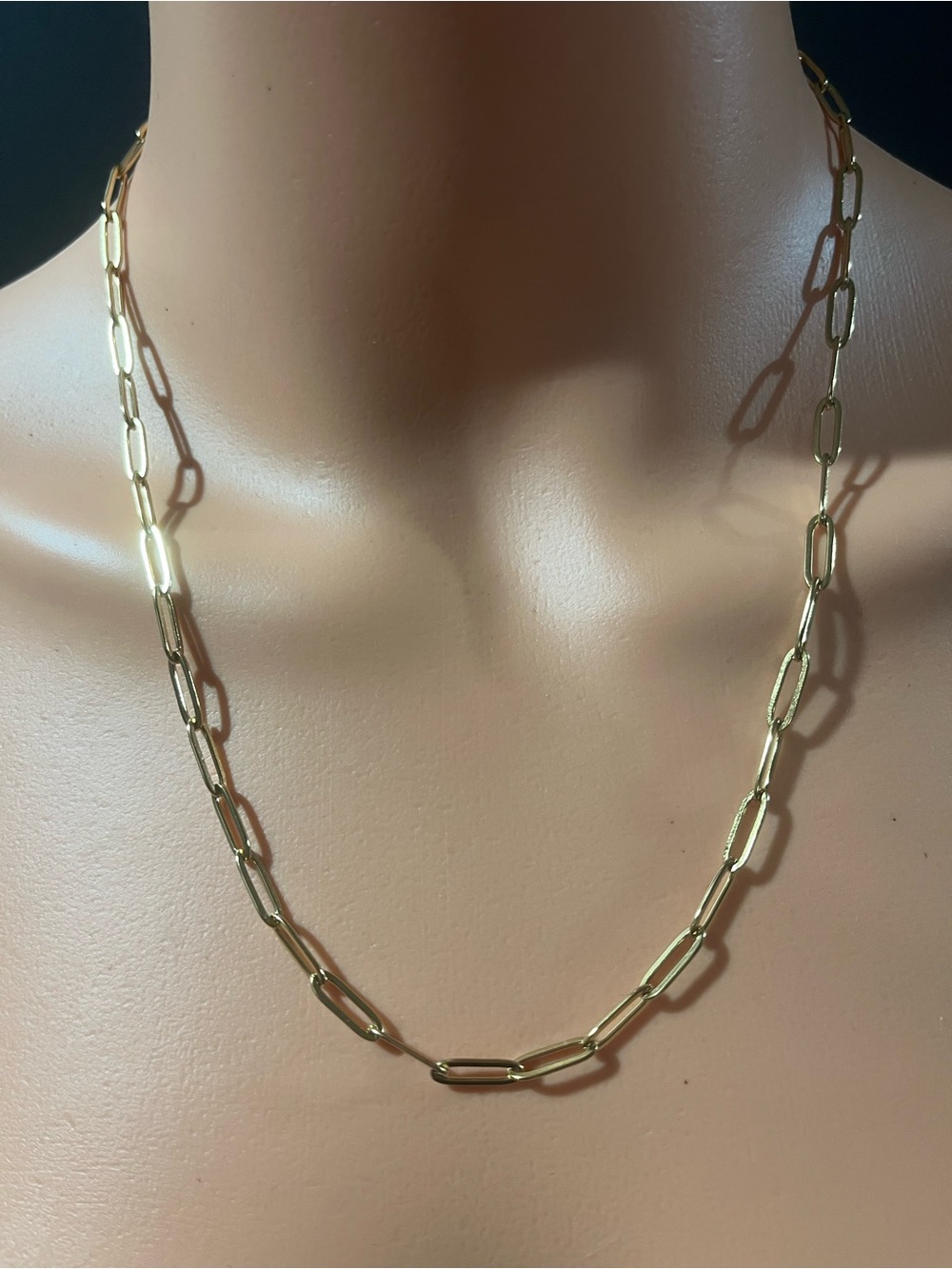 18k PVD Gold Paperclip Necklace and Bracelet set